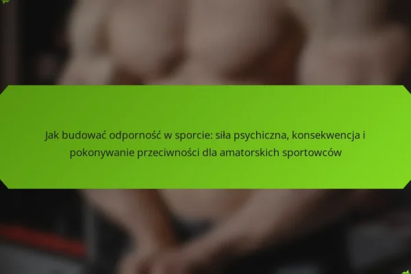 Jak budować odporność w sporcie: siła psychiczna, konsekwencja i pokonywanie przeciwności dla amatorskich sportowców