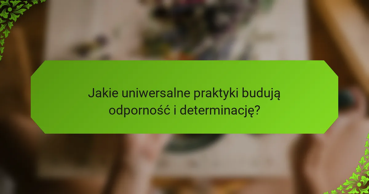 Jakie uniwersalne praktyki budują odporność i determinację?