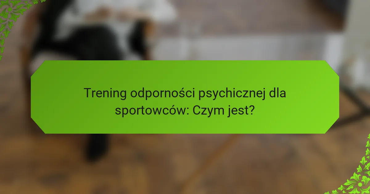 Trening odporności psychicznej dla sportowców: Czym jest?